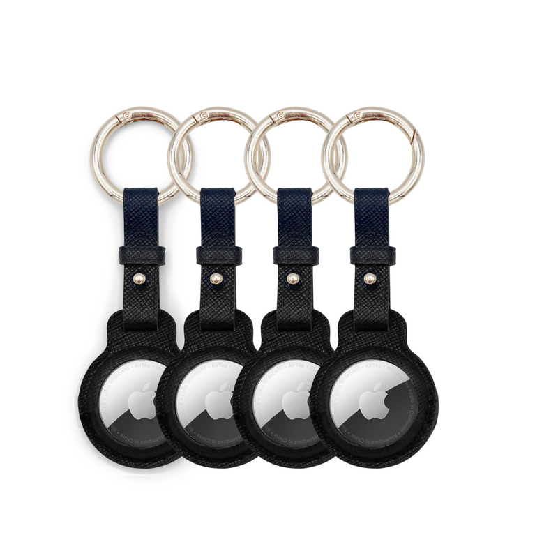 4-Pack Bundle:  AirTags + Midnight Black Covers